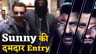 Sunny Deol Grand Entry with Karan Kapadia at Blank Trailer launch