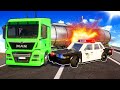 POLICE CHASE SEMI TRUCK ACROSS BRIDGE! (Lego Cops and Robbers)