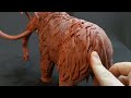 sculpting mammoth diorama with airdryclay