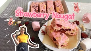 นูกัต ตังเมไต้หวัน รสสตรอวเบอรี่ (Strawberry Nougat)  By JeedJaa Homemade Ep.81