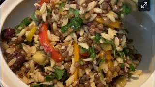 How to Make a Flavor Packed Lentil and Orzo Pasta Salad Using What You have in Your Pantry.