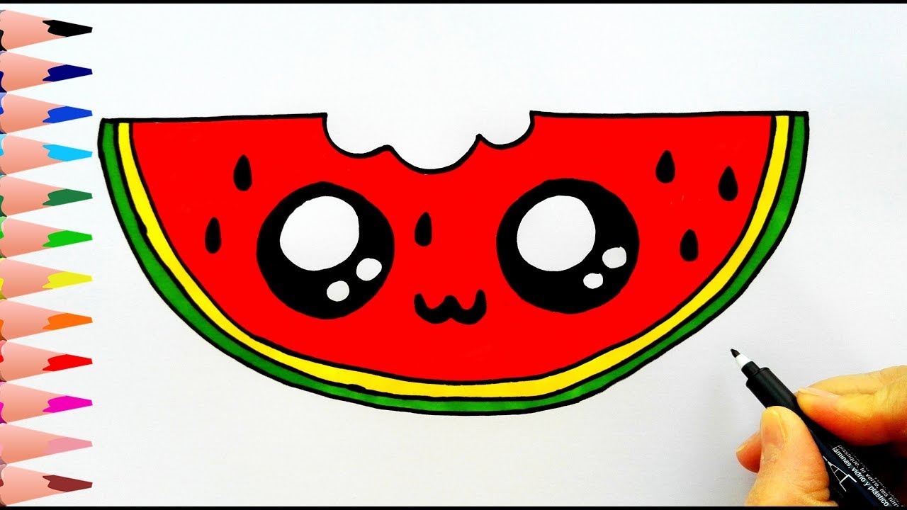 Karpuz Nasıl Çizilir? 🍉 How To Draw A Cute Watermelon - Drawing ...