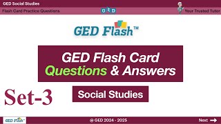 GED Official Flash Cards for Social Studies [Set-3] Questions & Answers with Explanations | Practice