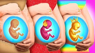 Rich vs Broke vs Giga Rich! Are These The DUMBEST Pregnancy Hacks EVER?