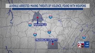 Juvenile who allegedly made threats arrested in Franklin County, found with weapons