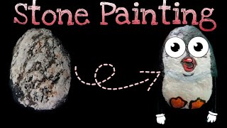 Stone painting idea | Penguin | DIY rock art
