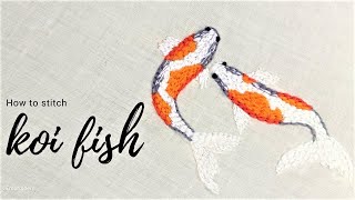 Fish Embroidery | Koi Fish| Hand Embroidery | Embroidery Design |Tutorial 24