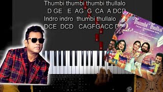 Cobra - Thumbi Thullal | Full song keyboard notes | Best Tutorial | AR Rahman