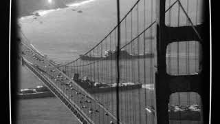 Footage of battleship Yamato passing the San Francisco Bridge after USA Capitulation (1947)