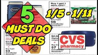 5 CVS MUST DO DEALS (1/5 - 1/11) | ***STOCK-UP DEALS!