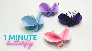 1 Minute Paper Butterflies #shorts #youtubeshorts #paperbutterflies #origami #papercraft