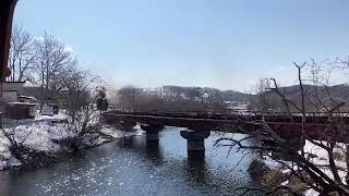 23.3.4 SL冬の湿原号 塘路駅近くの橋より