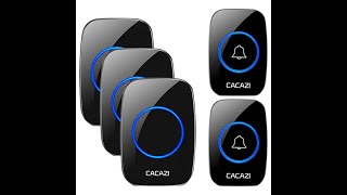 HYA10 CACAZI AC 100-240V wireless doorbell waterproof 300M range door bell home 60 chimes door ring