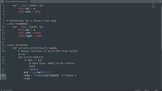 Leetcode 109. Convert Sorted List to Binary Search Tree in Python | Python Leetcode | Tutorial