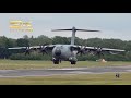 (4K) Airbus A400M Atlas from the Belgium Air Force CT-04 arrival RAF Fairford RIAT 2023 AirShow