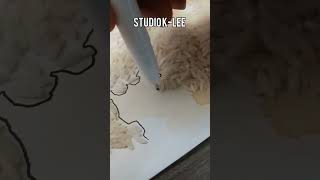 Making a FANTASY MAP with rice and tea #shorts #art (part 1)