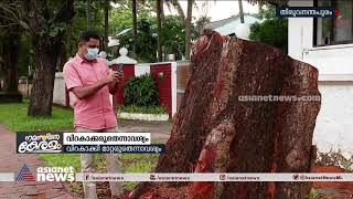 തലസ്ഥാന നഗരത്തിലെ വന്മരം നിലംപൊത്തി; മുരടി ശില്‍പ്പമായി നിലനിര്‍ത്തണമെന്ന് പൊലീസുദ്യോഗസ്ഥന്‍