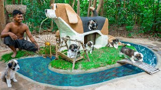 Build Dog House And Auto Swing For a Month Old Rescued Puppies