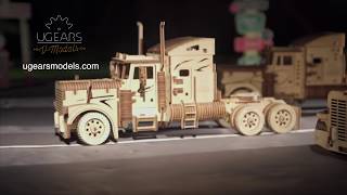 Ugears Heavy Boy Truck and Trailer VM-03 | STEM Science Kit for Adults | Mechanical Puzzle Wooden