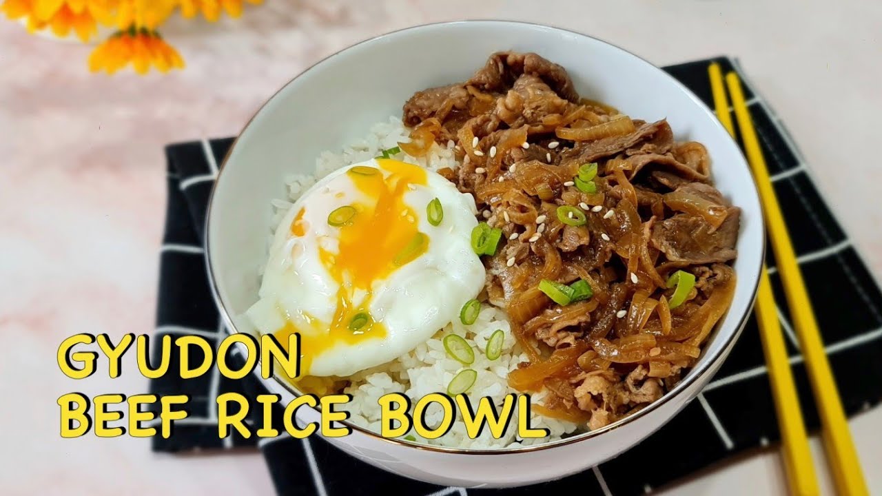 Beef Rice Bowl Ala Yoshinoya | Resep Gyudon Cuma 5 Menit Jadi - YouTube