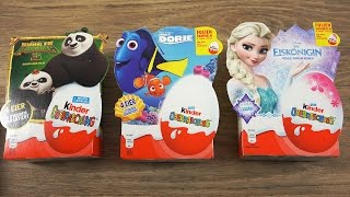 Disney Frozen 2 & Finding Dory Kinder SURPRISE EGGS Kung Fu Panda Elsa