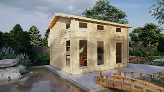 Chalet bois avec mezzanine sans permis Bruno 1 / 20M² / 70MM