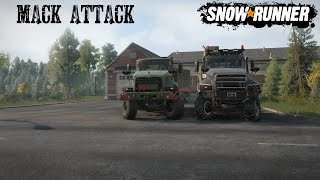 Mack Stock Vs Fully Upgraded Season 10 Curtain Side Trailer Hauling SnowRunner