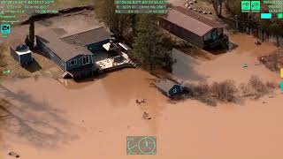 Michigan State Police helicopter surveys widespread flooding in Cheboygan County