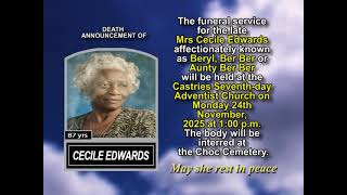 Cecile Edwards ~ Short Obituary
