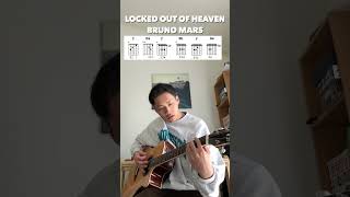 Bruno Mars - Locked Out Of Heaven (YU Easy Guitar Tutorial) #Shorts