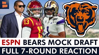 ESPN’s NEW Chicago Bears 7-Round Mock Draft Ft. Caleb Williams & Rome Odunze | 2024 NFL Draft