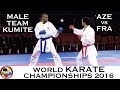 BRONZE (3/4) Male Team Kumite AZE vs FRA. 2016 World Karate Championships | WORLD KARATE FEDERATION