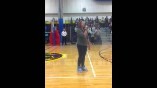 Me singing the national anthem for a volley ball game