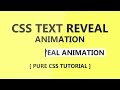 Css3 Text Reveal Animation - Pure Css Tutorial - Latest Animation Effect