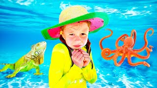 Nastya et son aventure avec des jouets en mer