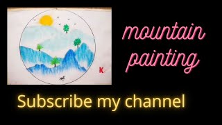 how to make mountain painting 🎨|| #shorts #youtubeshorts