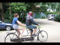 Driving tandem bike blindfolded - Tamas'n'Madalina