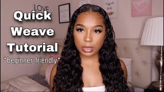 Quick Weave Tutorial W/ Wet \u0026 Wavy Hair | Anahya P.