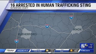 16 arrested in human trafficking sting in Rutherford County