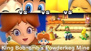 Super Mario Party Daisy vs Luigi vs Hammer Bro vs Koopa Troopa #75 King Bob omb's Powderkeg Mine