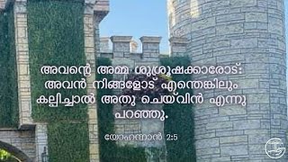 അവൻ നിങ്ങളോട് എന്തെങ്കിലും കല്പിച്ചാൽ അതു ചെയ്‍വിൻ എന്നു പറഞ്ഞു