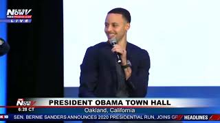 PRESIDENT OBAMA TOWN HALL: Speaks with basketball superstar Steph Curry in Oakland, CA (FNN)