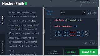 HackerRank Interview Prep Kit - Problem 2: Counting Valleys