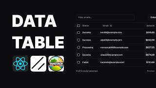 Build Tables with Shadcn/ui in 2025