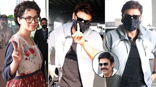 Hero Venkatesh and Kangana Ranaut Spotted At Airport | F3 Movie | Filmylooks