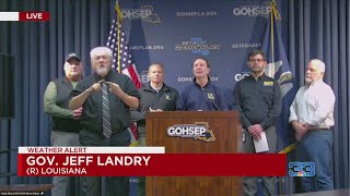 Gov. Jeff Landry, state leaders give updates after heavy snow in Louisiana