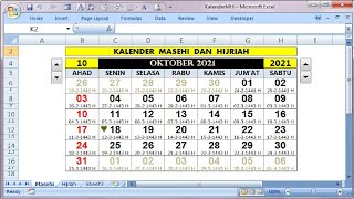 CARA MEMBUAT KALENDER MASEHI DAN HIJRIAH | Pada Excel