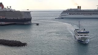 那覇港 客船COSTA VICTORIA、QUEEN ELIZABETH、フェリーとかしき 入出港