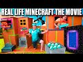 Real Life MINECRAFT The MOVIE - Minecraft Box Fort Part 1