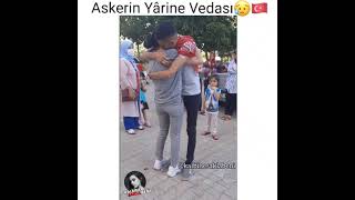 Askerin Yârine Vedası😥🇹🇷 #kalbinesaklabeni #duygusalvideolar#askeryareni #asker #mutluluk#vatan#acı